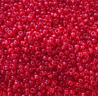 Preciosa Red Translucent Seed Beads