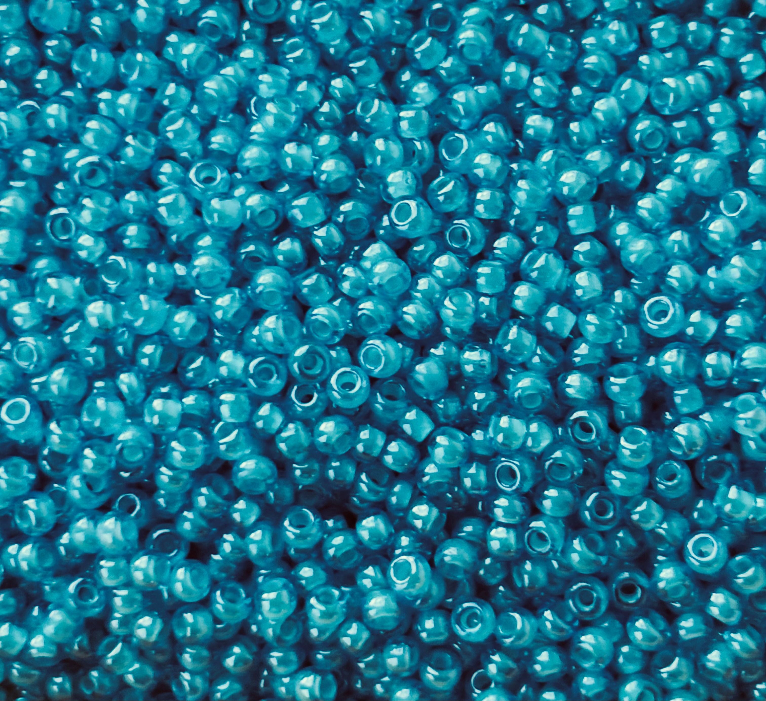Preciosa Teal Blue Translucent Seed Beads