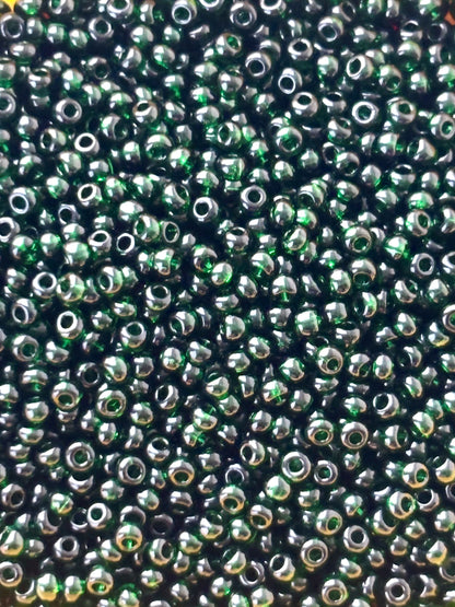 Preciosa Translucent Bottle Green Seed Beads