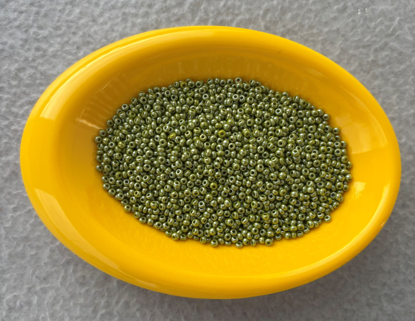 Preciosa Olivine Green Seed Beads