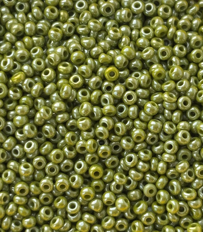 Preciosa Olivine Green Seed Beads