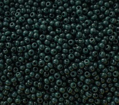 Preciosa Dark Teal Green Opaque Seed Beads