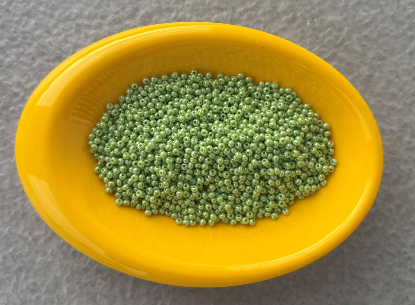 Preciosa Light Green Opaque Seed Beads