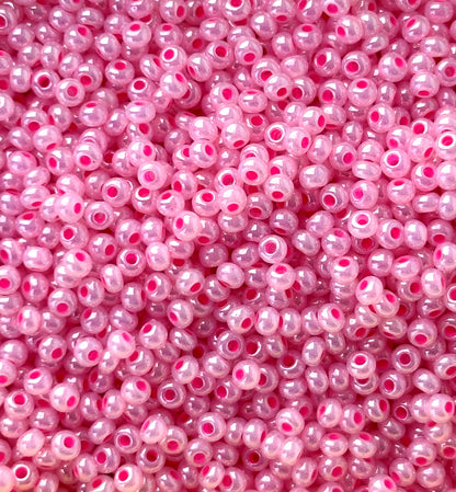 Preciosa Carnation Pink Ceylon Seed Beads