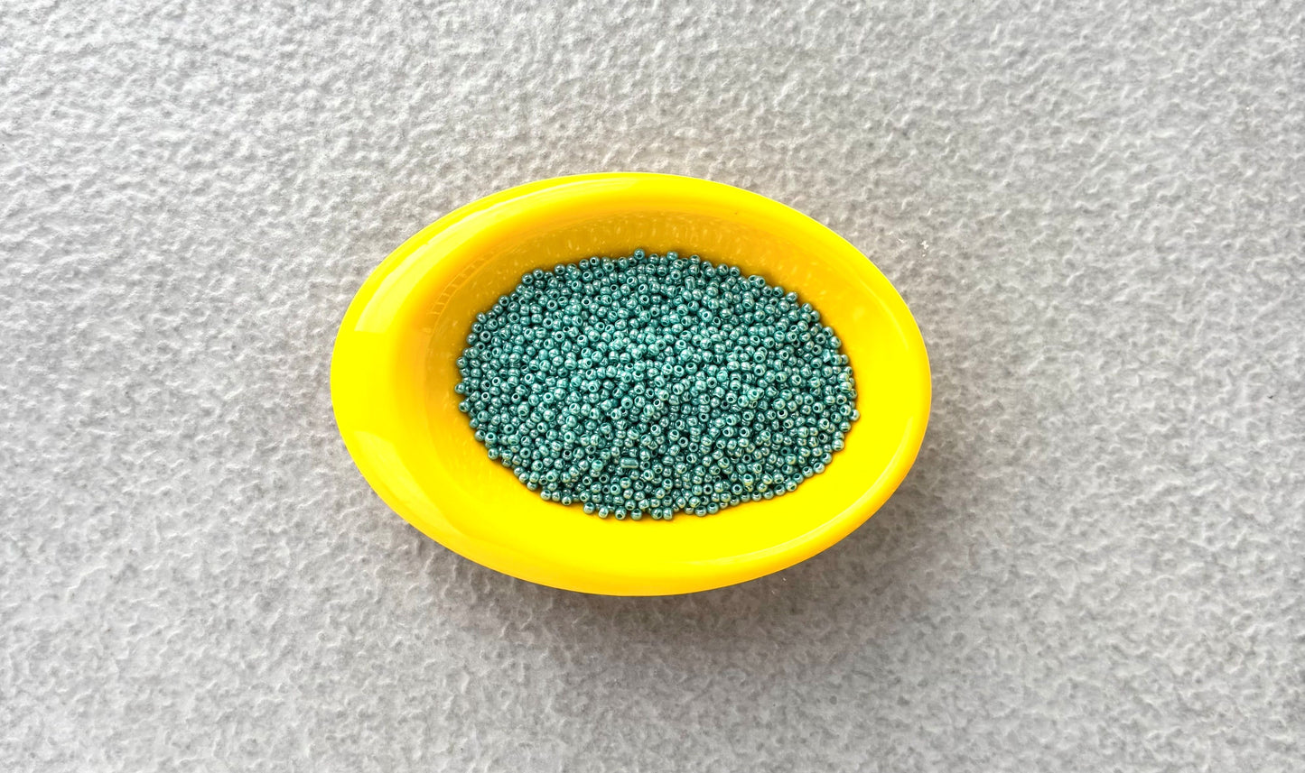 Preciosa Opaque Luster Turquoise Green Seed Beads