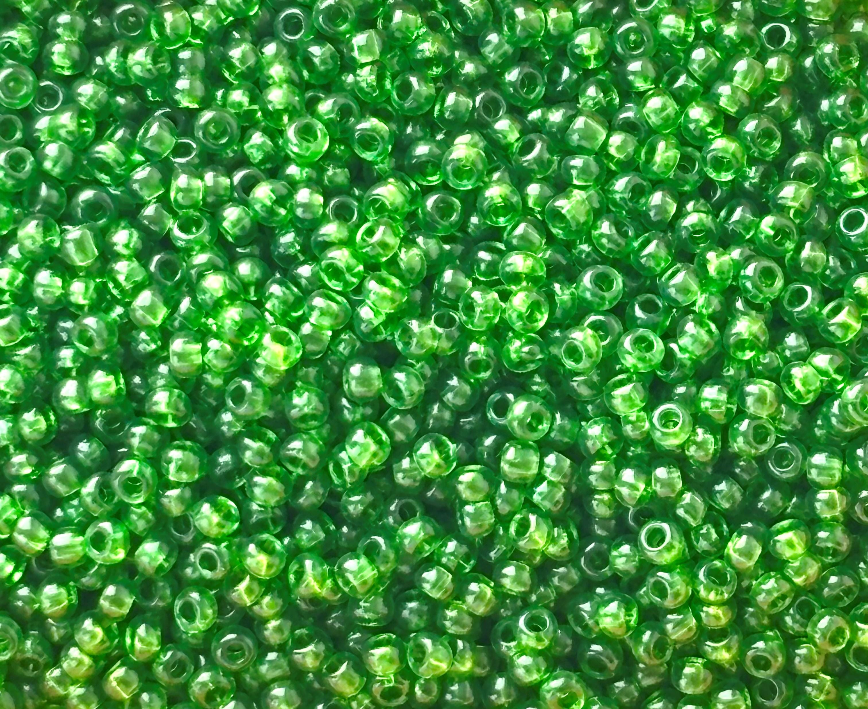 Preciosa Transparent Grass Green Seed Beads