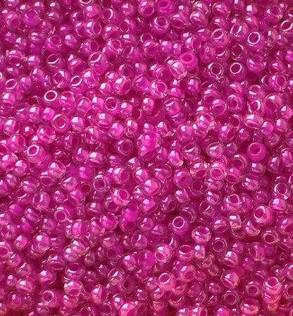 Preciosa Fuchsia Lined Crystal Seed Beads