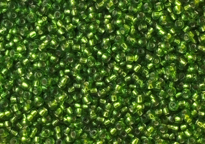 Preciosa Silver Lined Lime Green Seed Beads