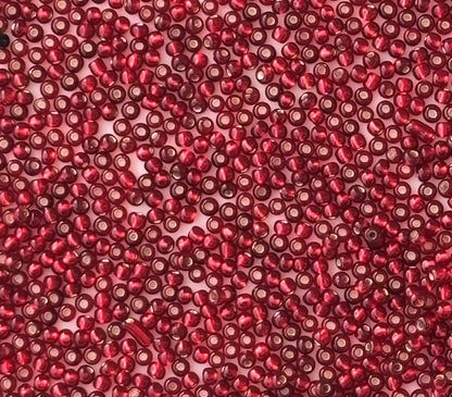 Preciosa Silver Lined Pomegranate Red Seed Beads