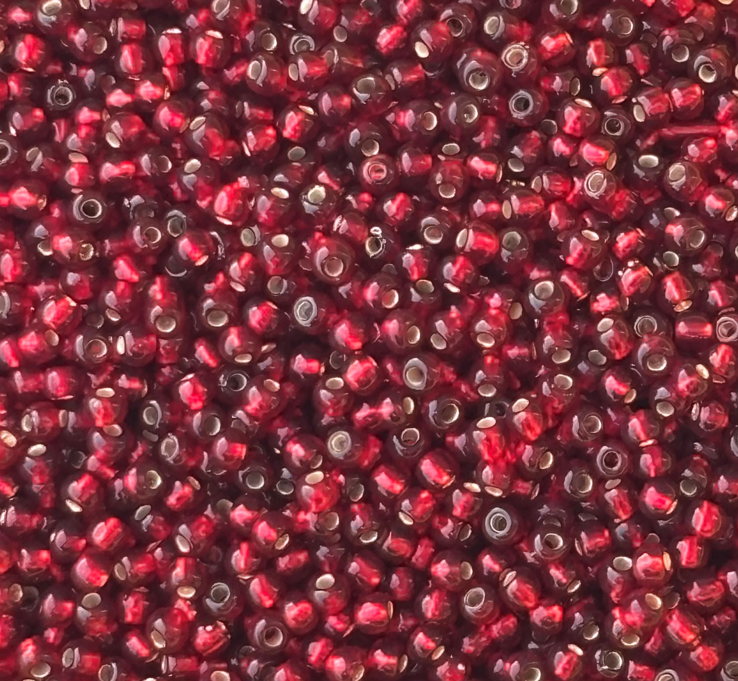 Preciosa Silver Lined Pomegranate Red Seed Beads
