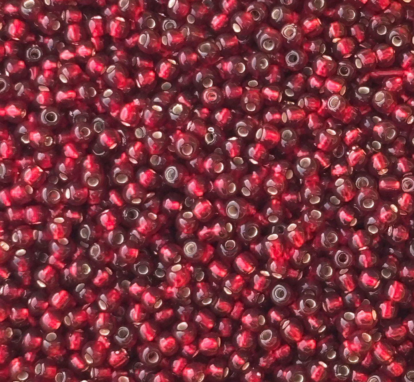 Preciosa Silver Lined Pomegranate Red Seed Beads