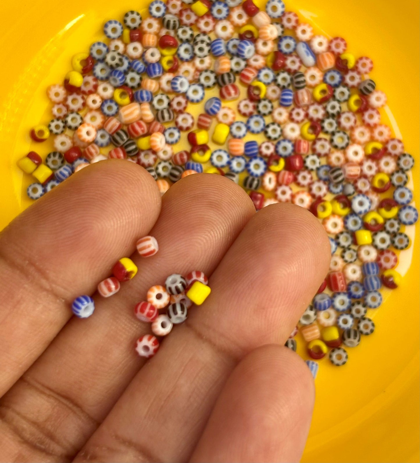 Colorful Mixed Pattern Striped Seed Beads
