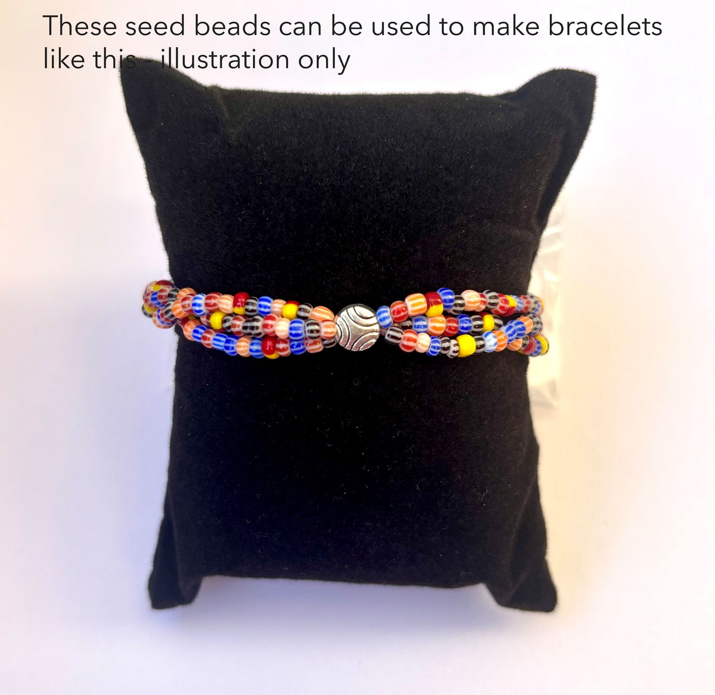 Colorful Mixed Pattern Striped Seed Beads