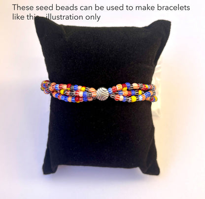 Colorful Mixed Pattern Striped Seed Beads