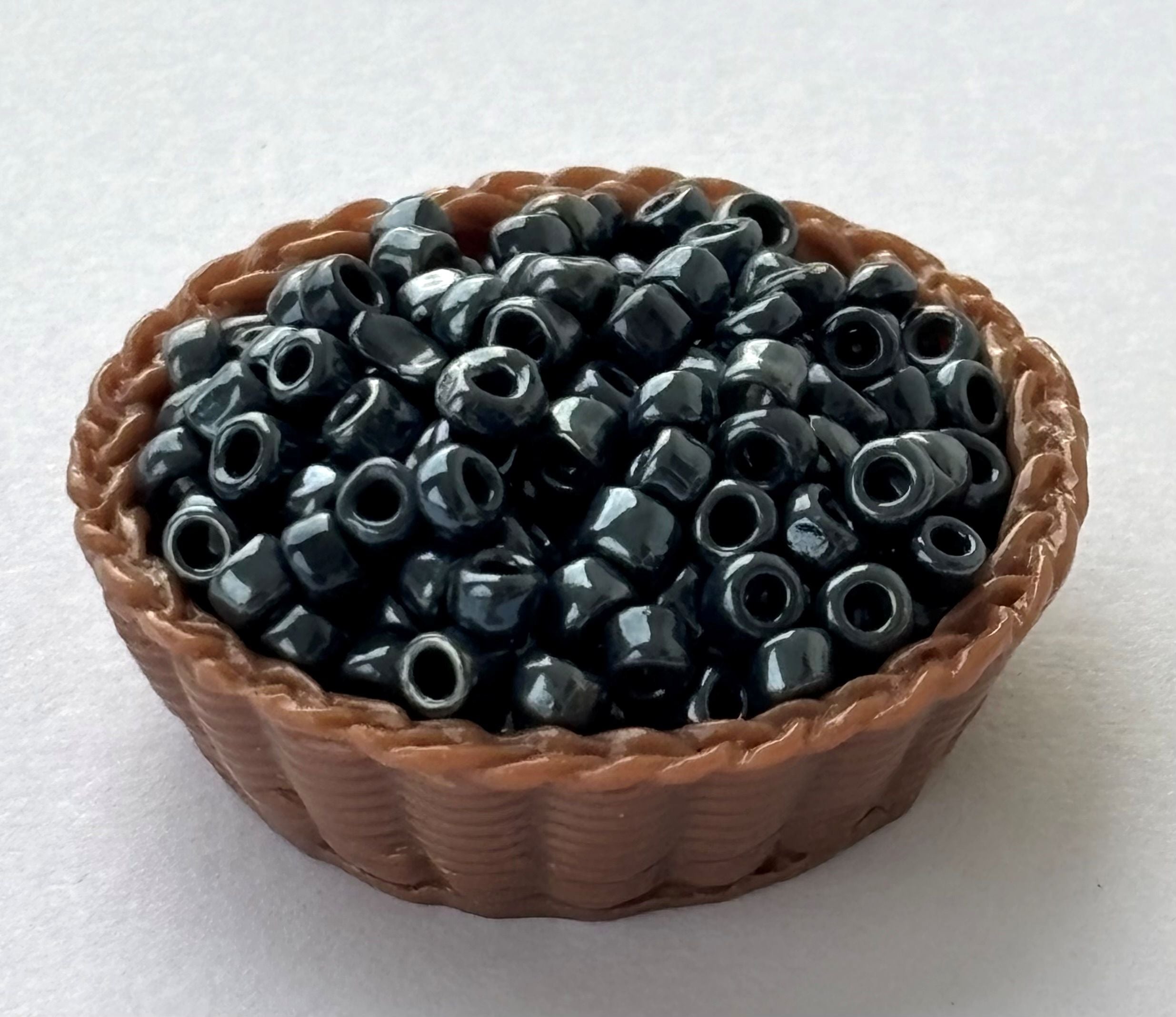 Jet Black Indian Seed Beads