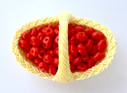 Bright Red SuperDuo Glass Beads