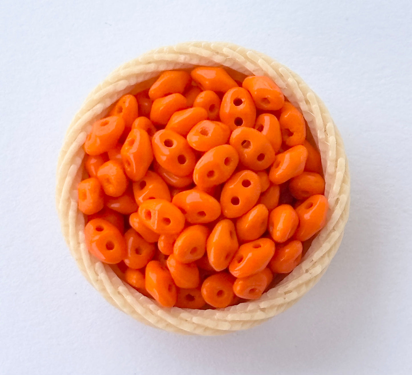 Vibrant Orange SuperDuo Glass Beads