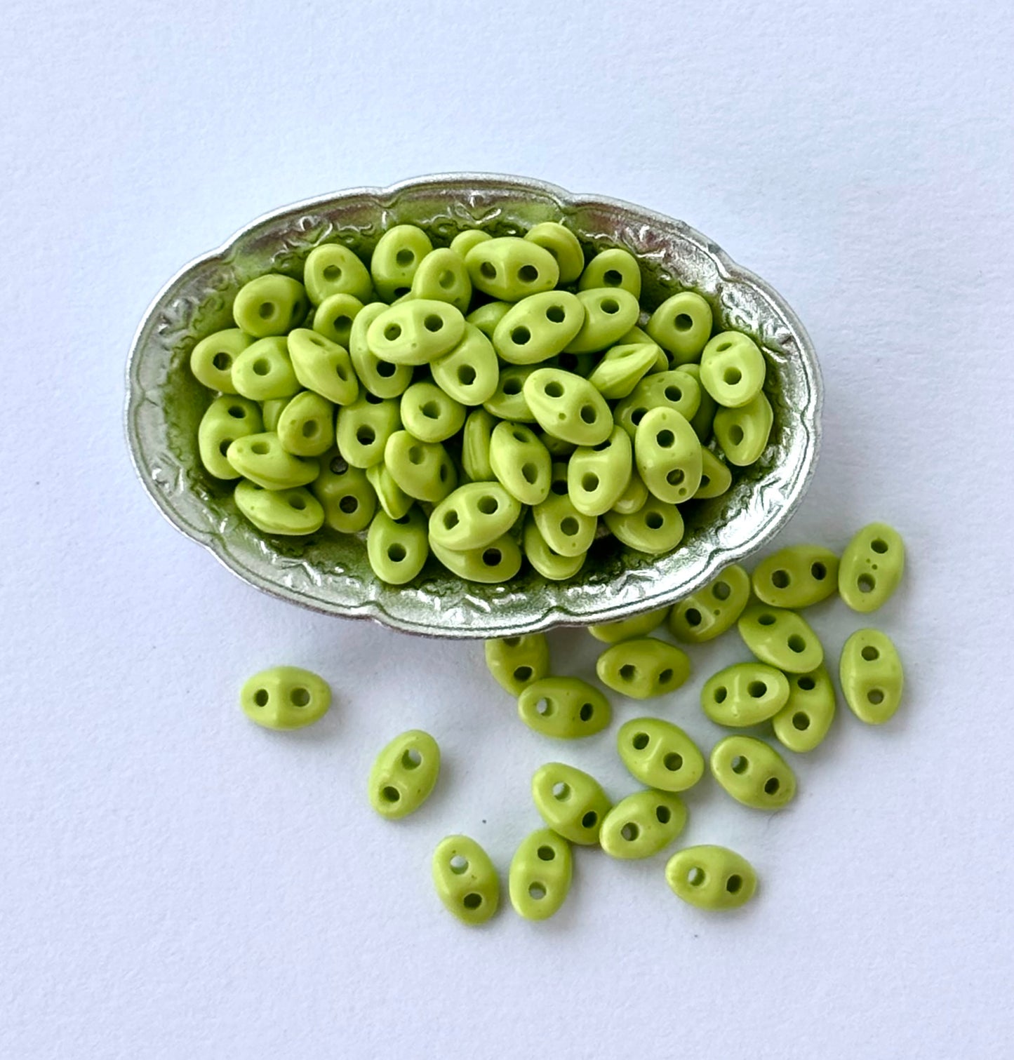 Olive Green SuperDuo Glass Beads