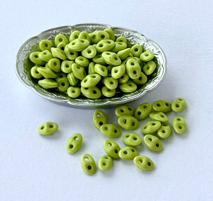 Olive Green SuperDuo Glass Beads
