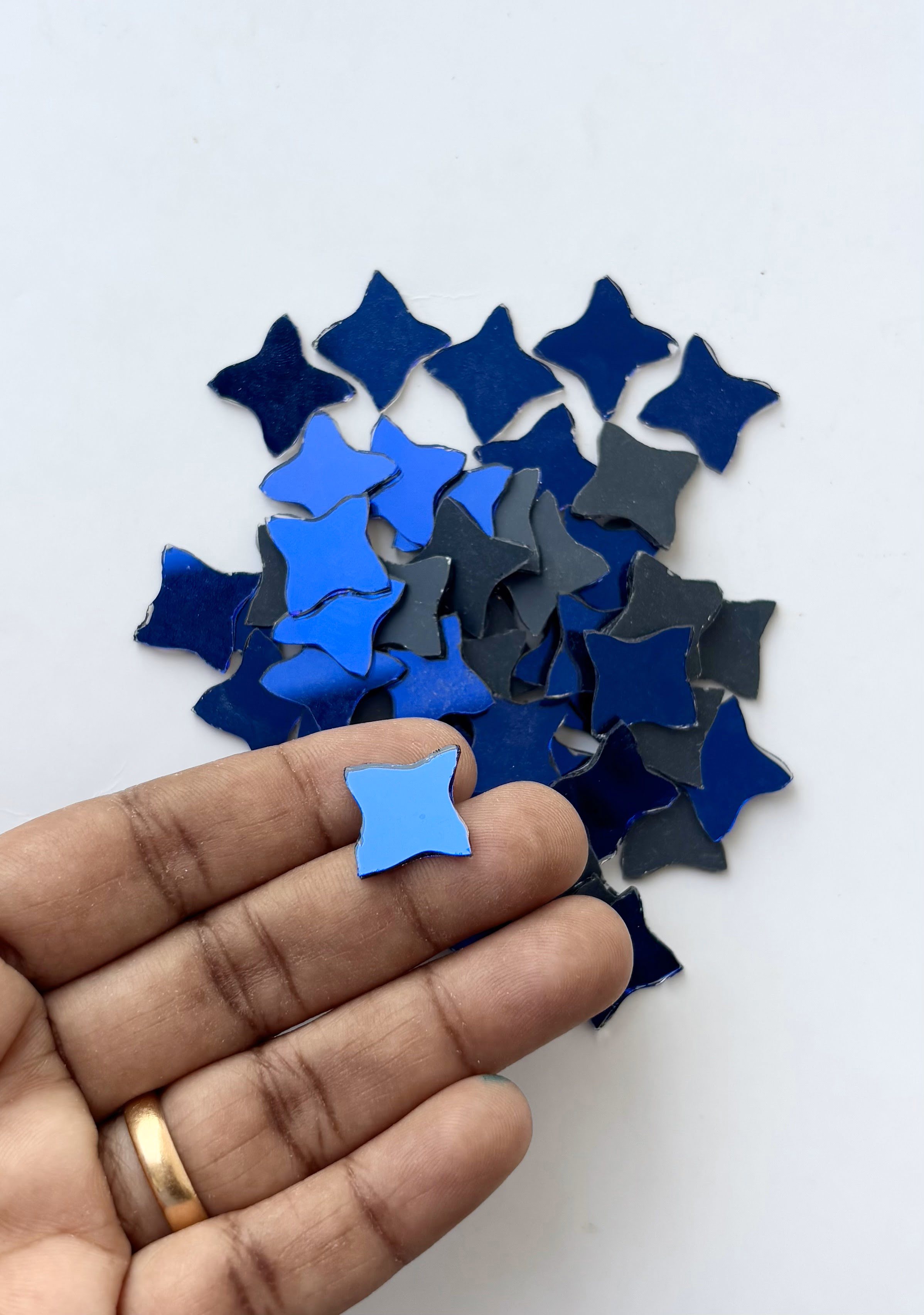 Blue Fancy Shape - Ninja Cut Mirrors