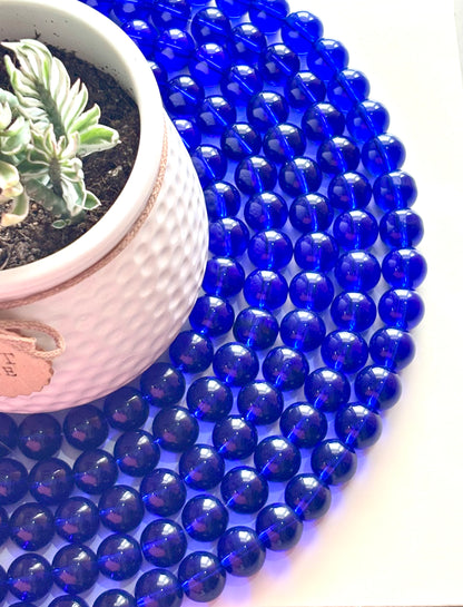 Deep Blue 14MM Glass Beads