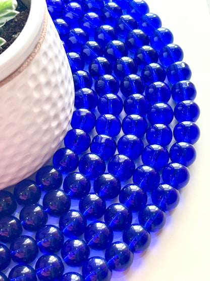 Deep Blue 14MM Glass Beads