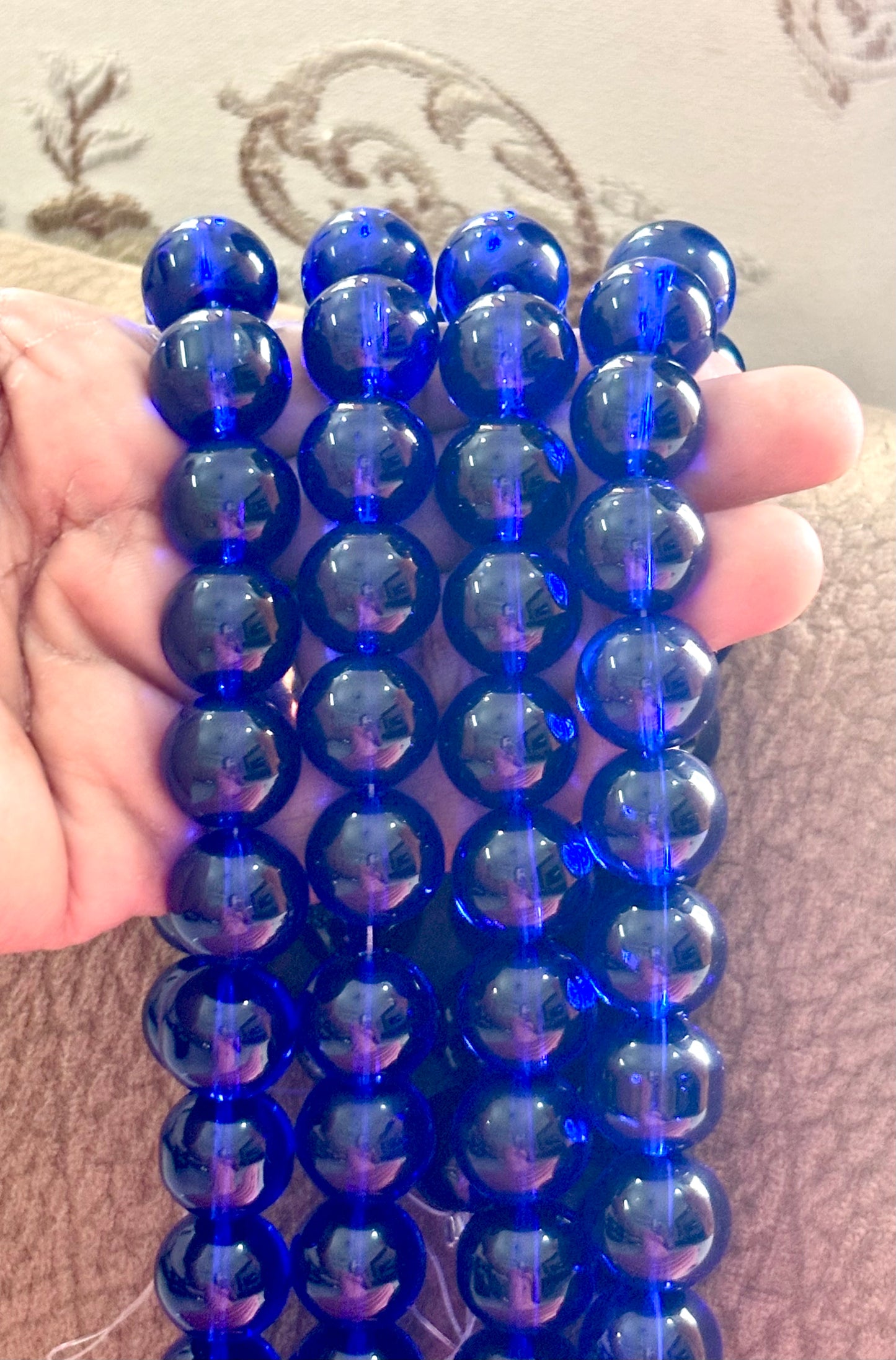 Deep Blue 14MM Glass Beads