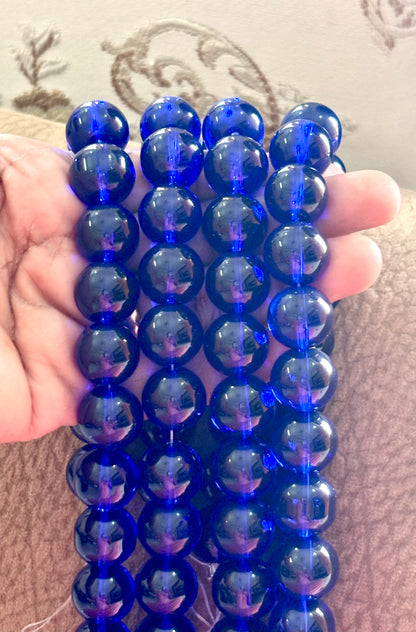 Deep Blue 14MM Glass Beads