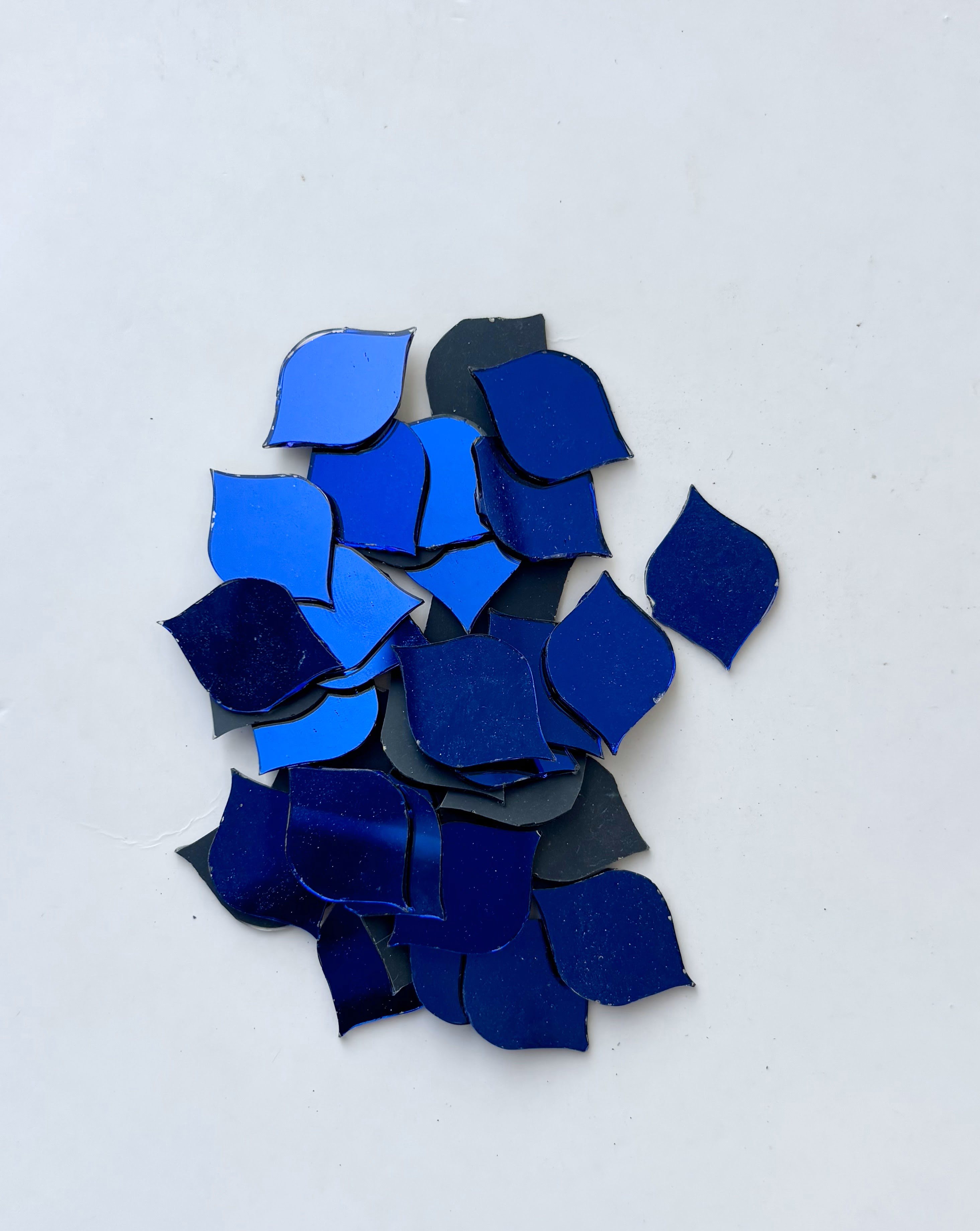 Blue Fancy Shape - S Cut Mirrors Large
