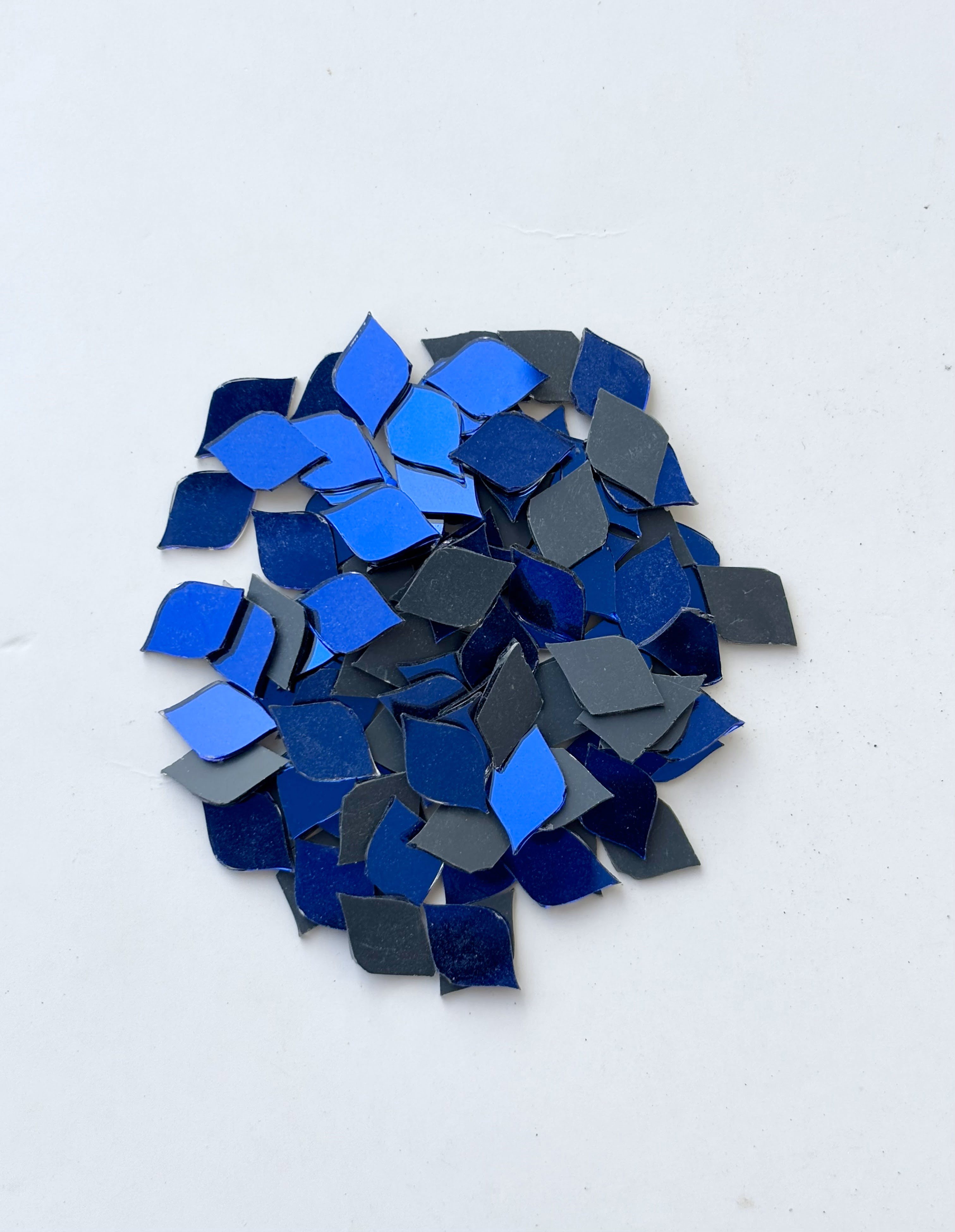 Blue Fancy Shape - S Cut Mirrors Small