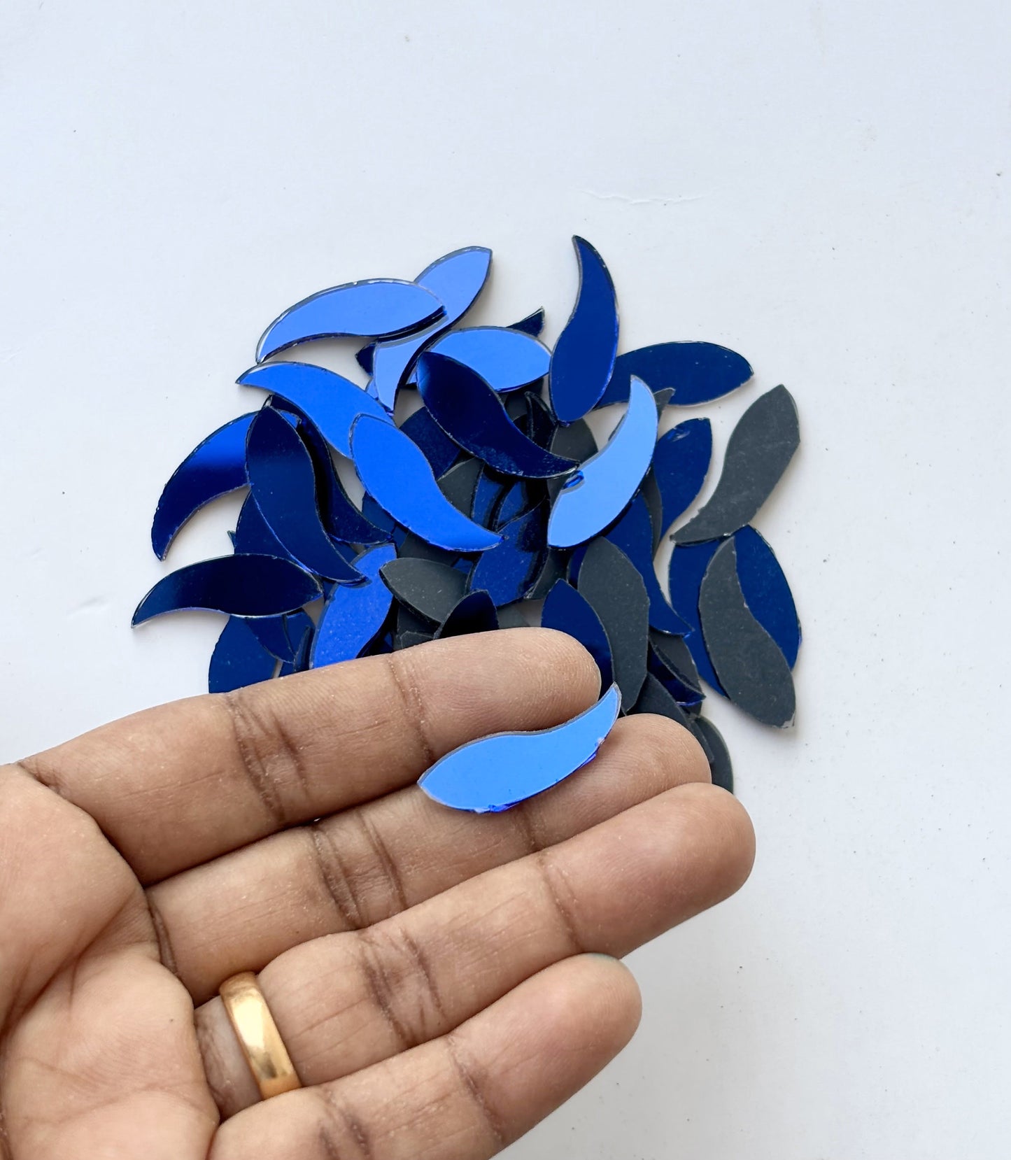Blue Fancy Shape - Fish Cut Mirrors