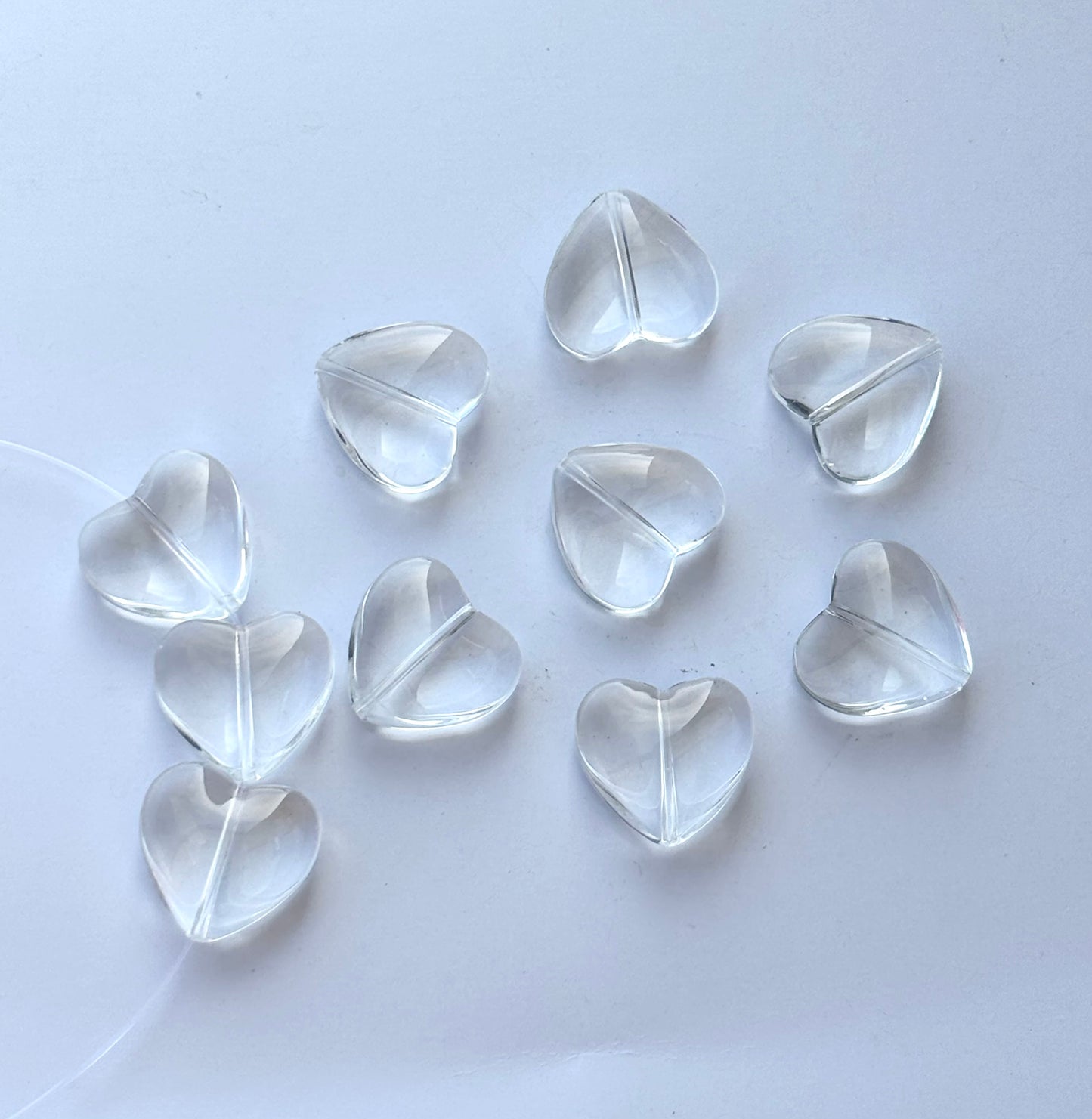 Clear Glass Heart Beads For Jewelry Making