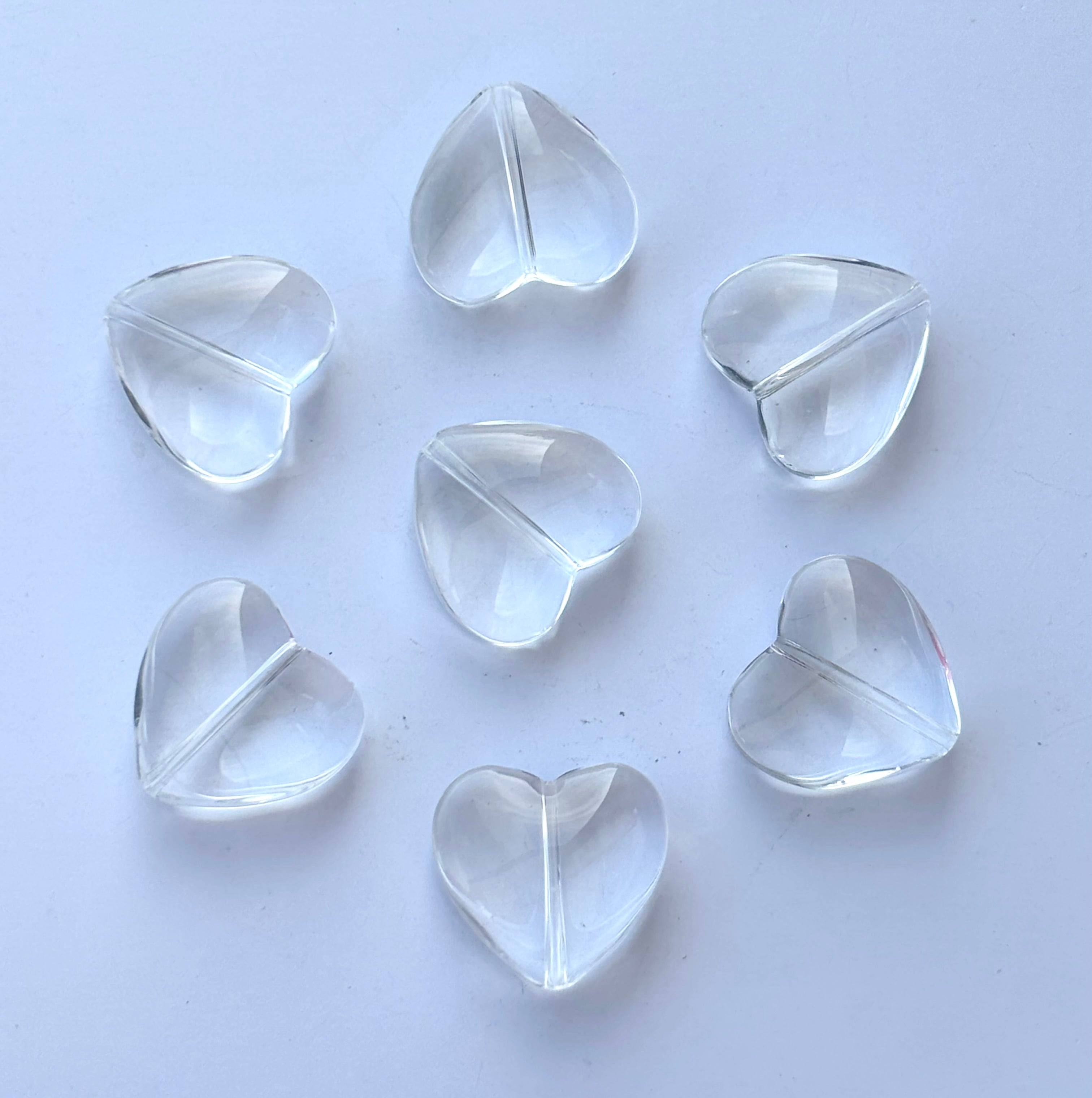 Clear Glass Heart Beads For Jewelry Making