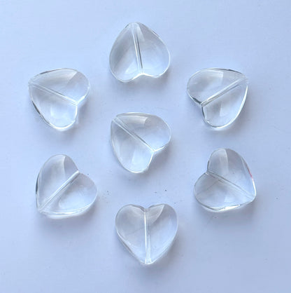 Clear Glass Heart Beads For Jewelry Making