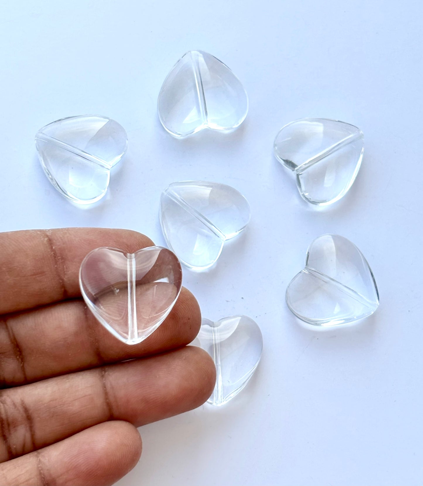 Clear Glass Heart Beads For Jewelry Making