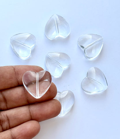 Clear Glass Heart Beads For Jewelry Making