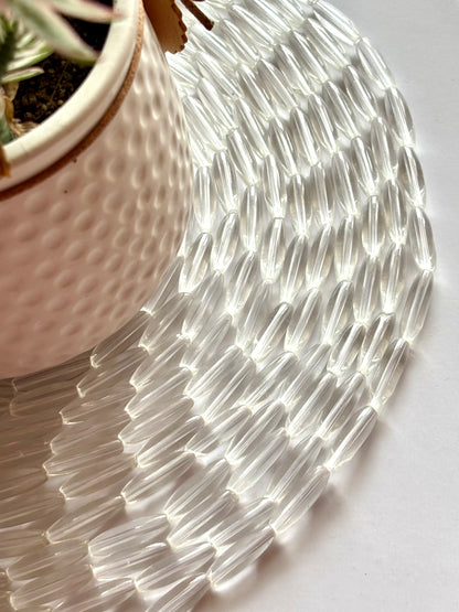 Clear Large Glass Capsule Beads for Jewelry Making