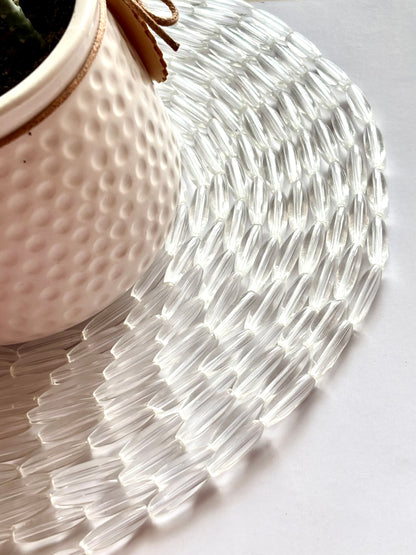 Clear Large Glass Capsule Beads for Jewelry Making