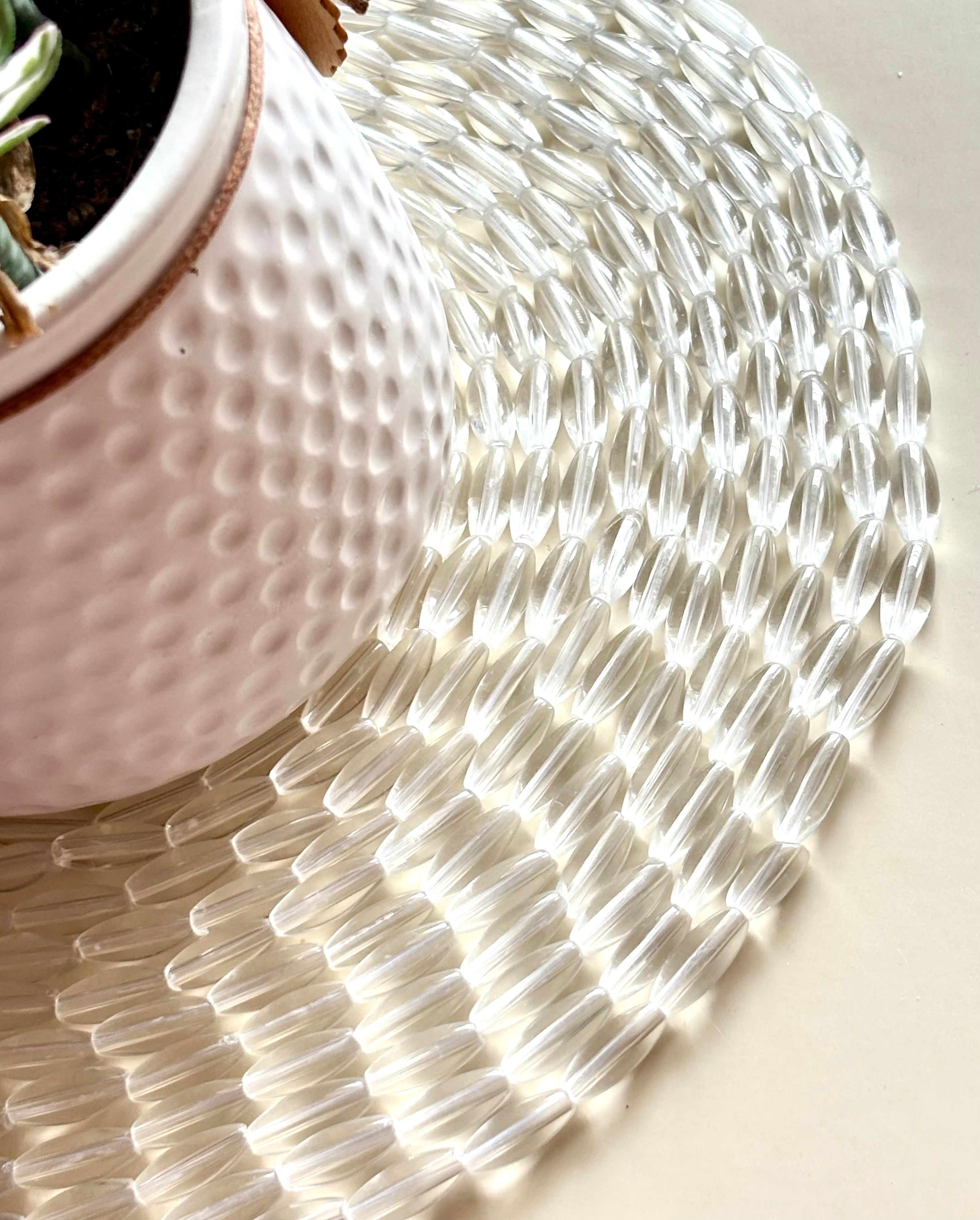 Clear Mini Glass Capsule Beads for Jewelry Making