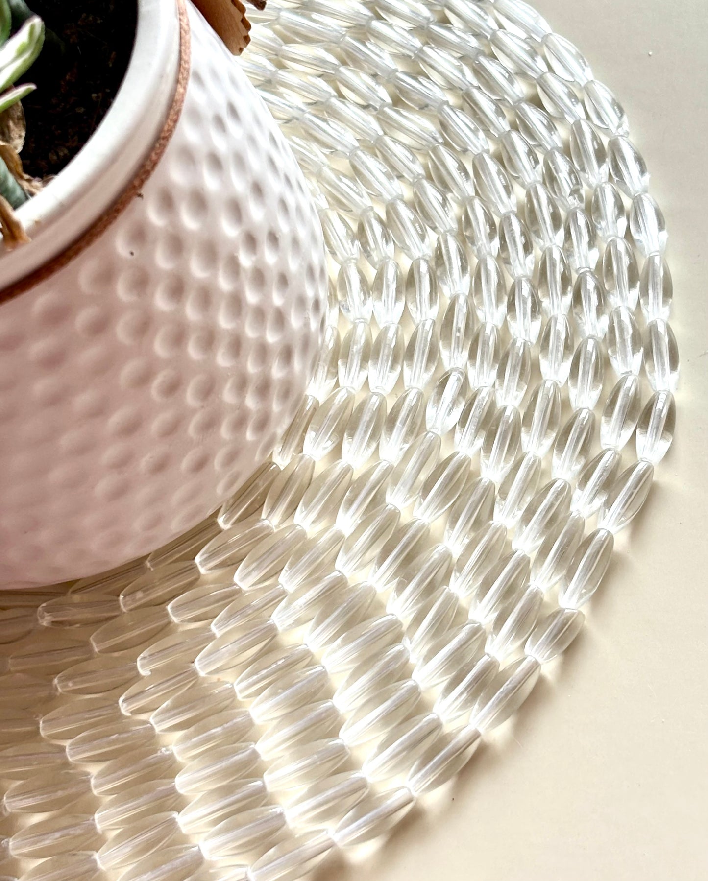 Clear Mini Glass Capsule Beads for Jewelry Making