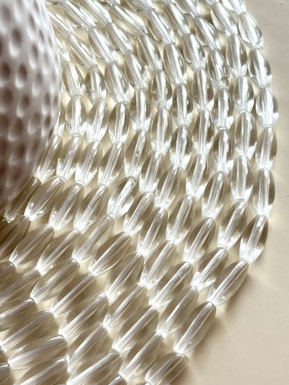 Clear Mini Glass Capsule Beads for Jewelry Making