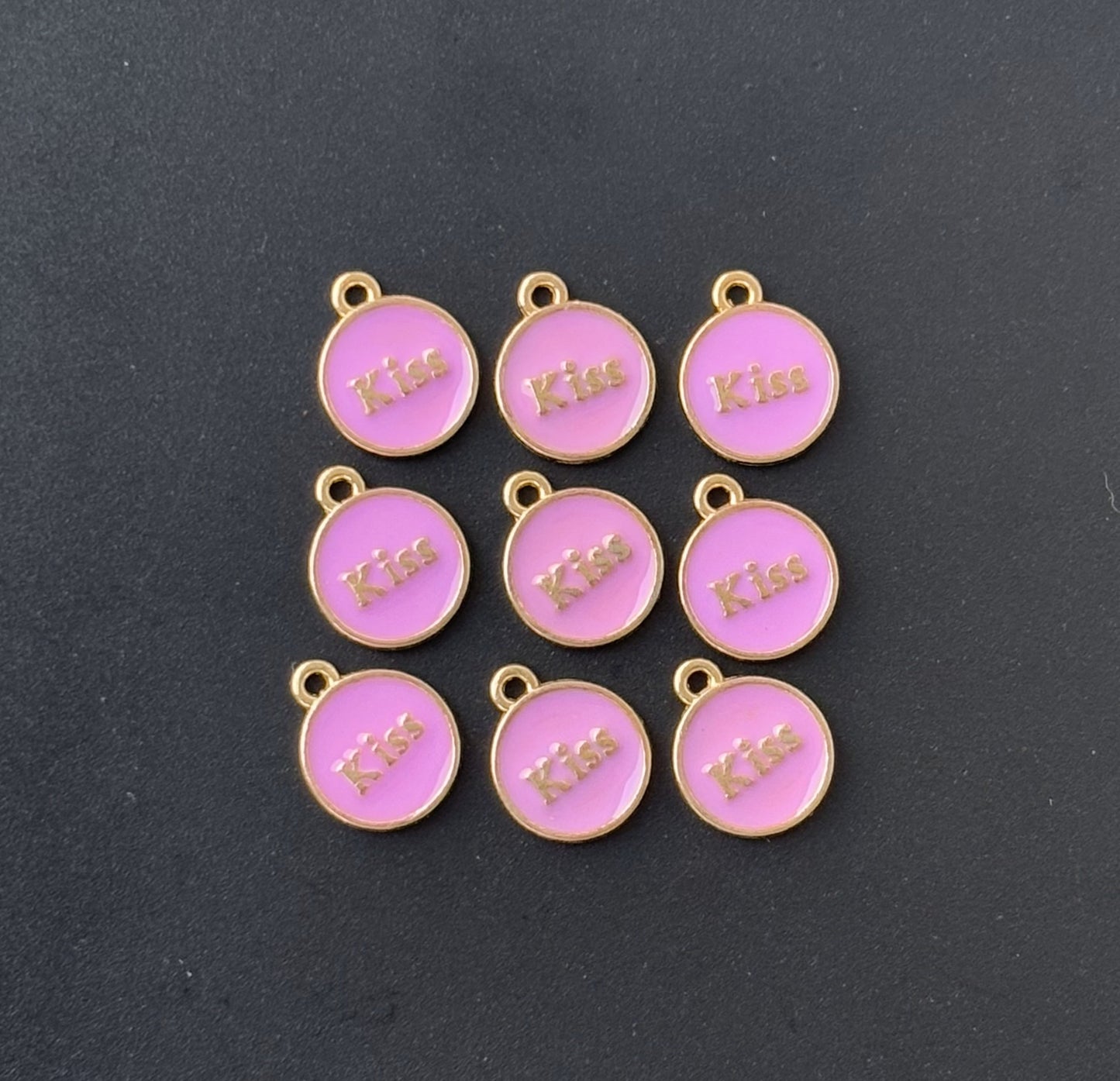 Four Pieces Enamelled Charms - Lavendar Kiss Charms
