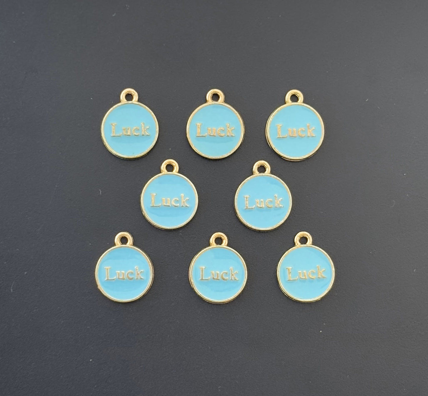 Four Pieces Enamelled Charms - Sky Blue Luck Charms