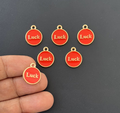 Four Pieces Enamelled Charms - Red Luck Charms