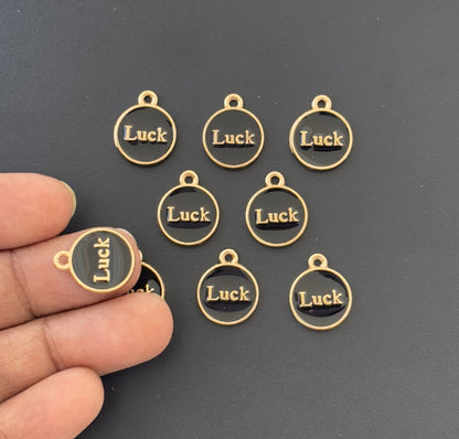 Four Pieces Enamelled Charms - Black Luck Charms