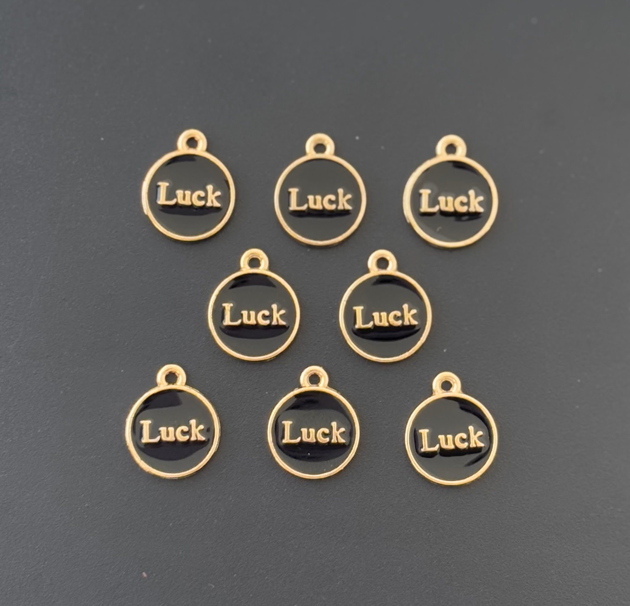 Four Pieces Enamelled Charms - Black Luck Charms