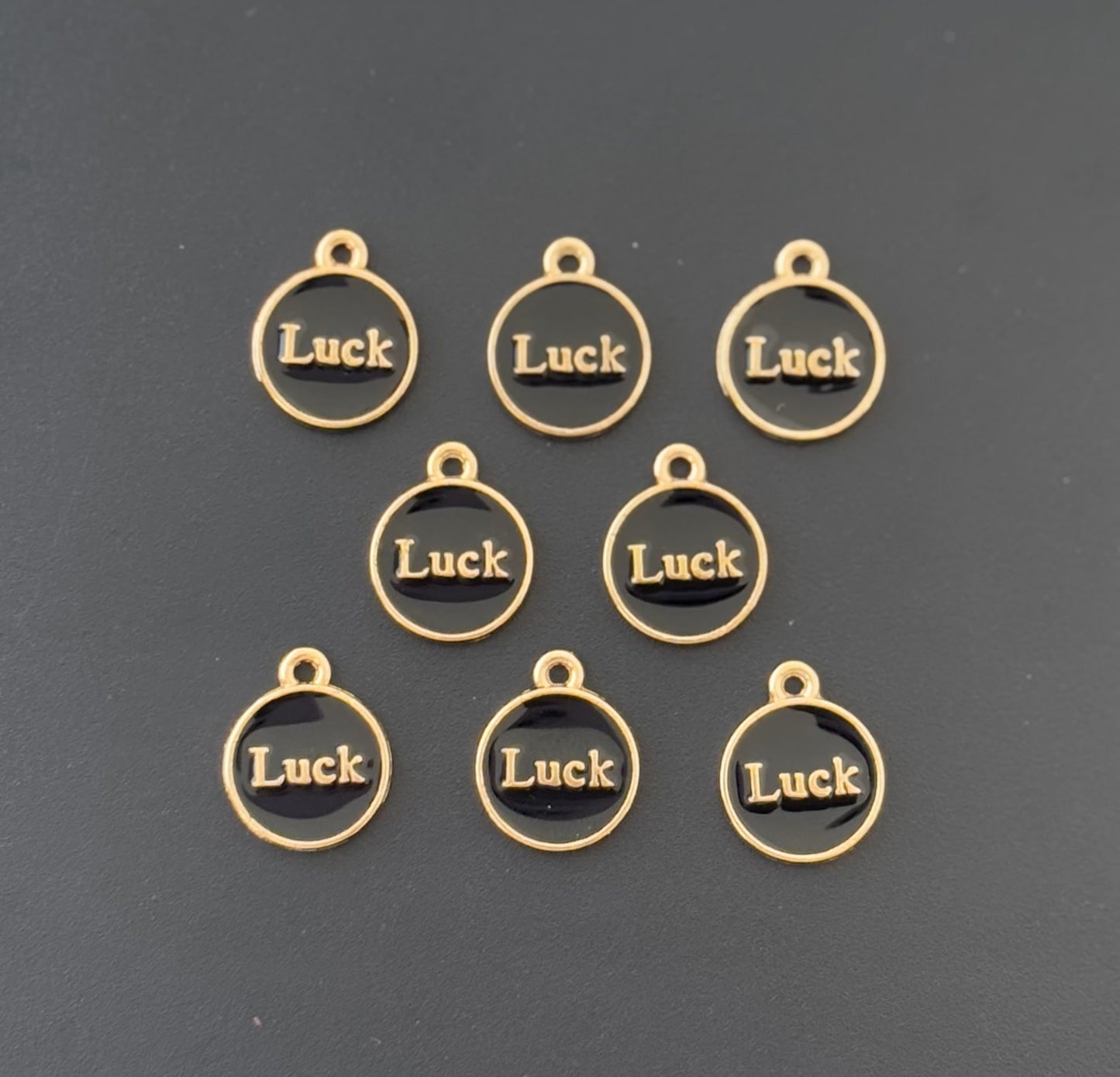 Four Pieces Enamelled Charms - Black Luck Charms