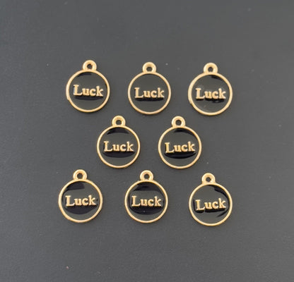 Four Pieces Enamelled Charms - Black Luck Charms