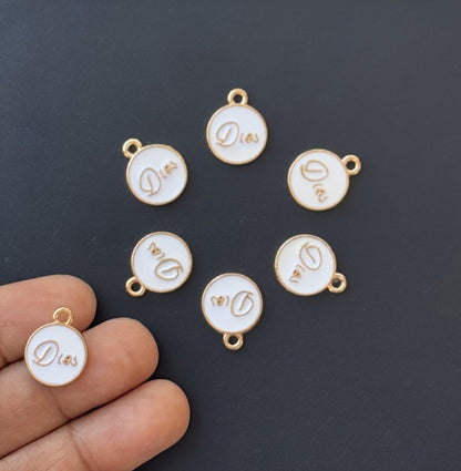 Four Pieces Enamelled Charms - White Dior-Inspired Charms