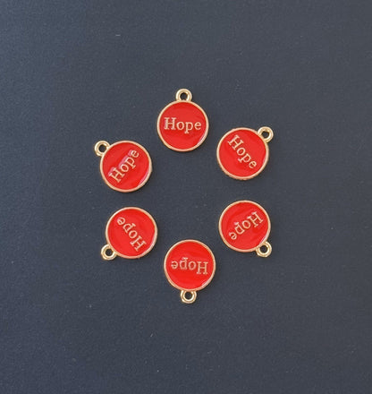 Four Pieces Enamelled Charms - Red Hope Charms